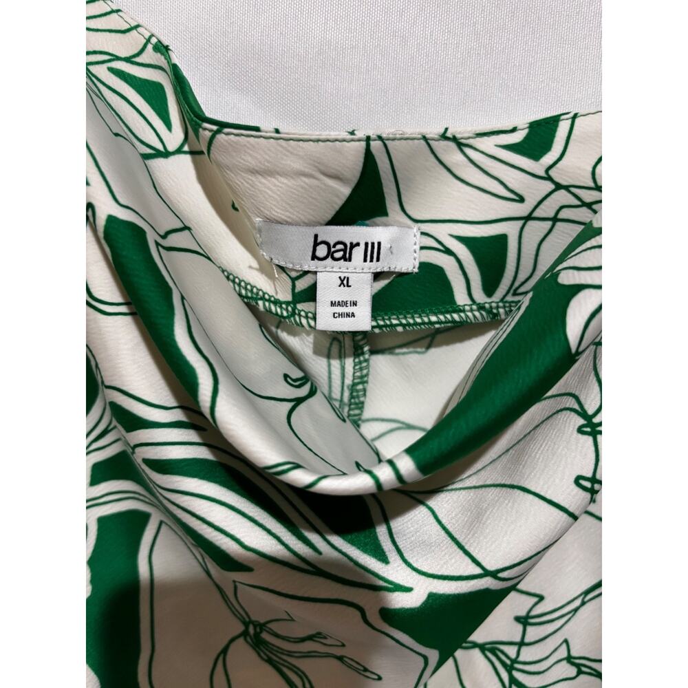 Bar III Womens Green Floral Midi slip dress sz XL Wedding Work Travel City Chic - Picture 6 of 9